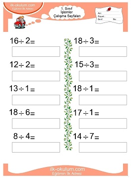 Çocuklar İçin toplam işlemi yaprak testleri 